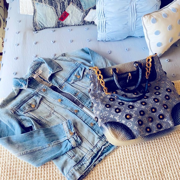 💙🥂🎉LV Leather & Denim Stripes Corsaire🎉🥂💙 - Picture 2 of 16